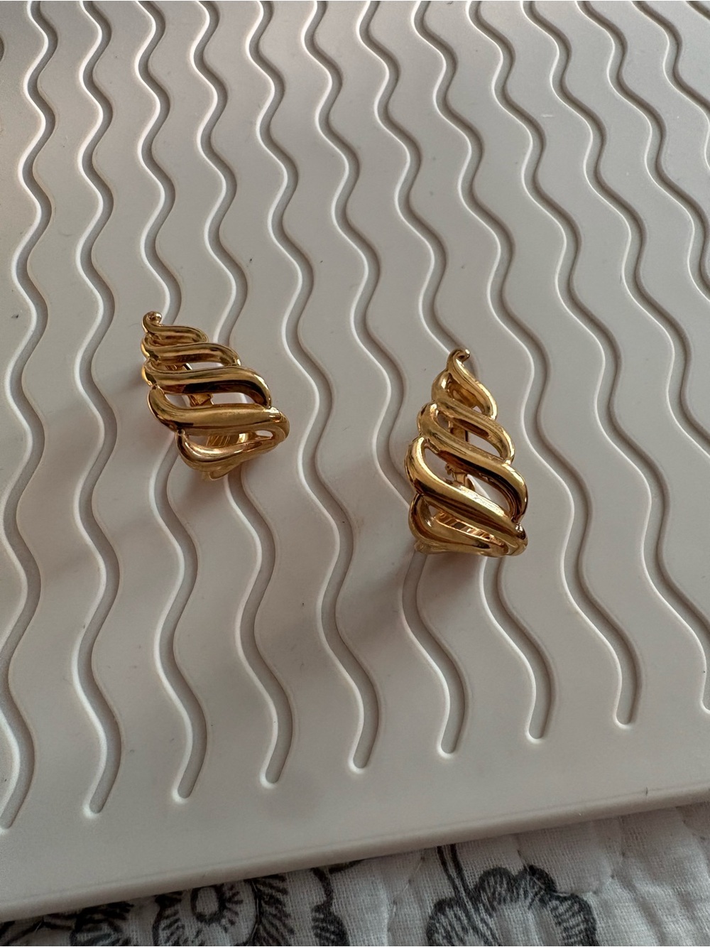 Gold-Tone Twisted Wave Clip-On Earrings - Women Jewelry